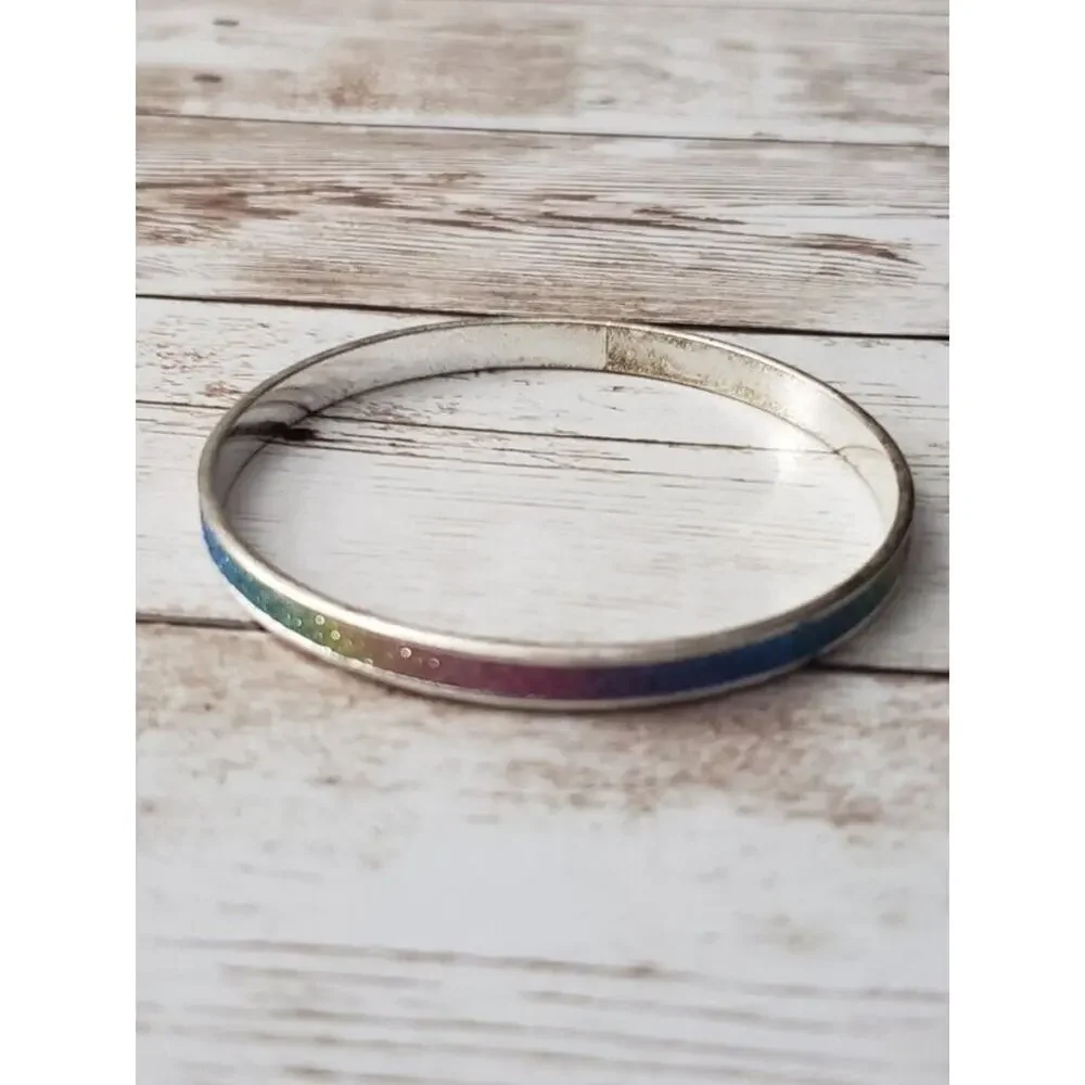 Child Size Girl's Bracelet - Multi Colored Rainbow Glitter